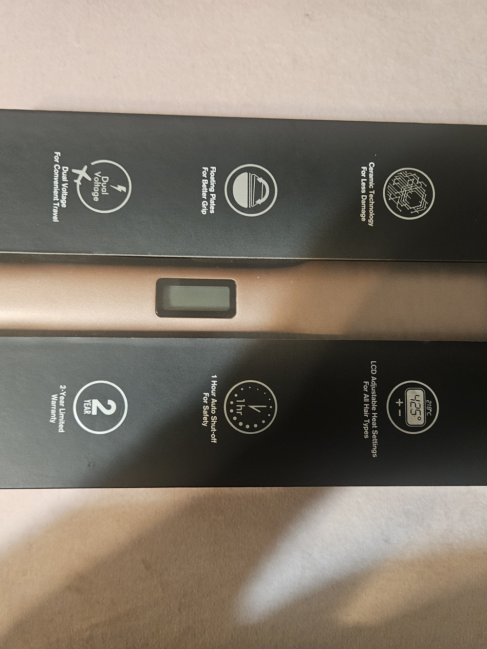 Digital Hair Straightener Flat Iron - Rose Gold